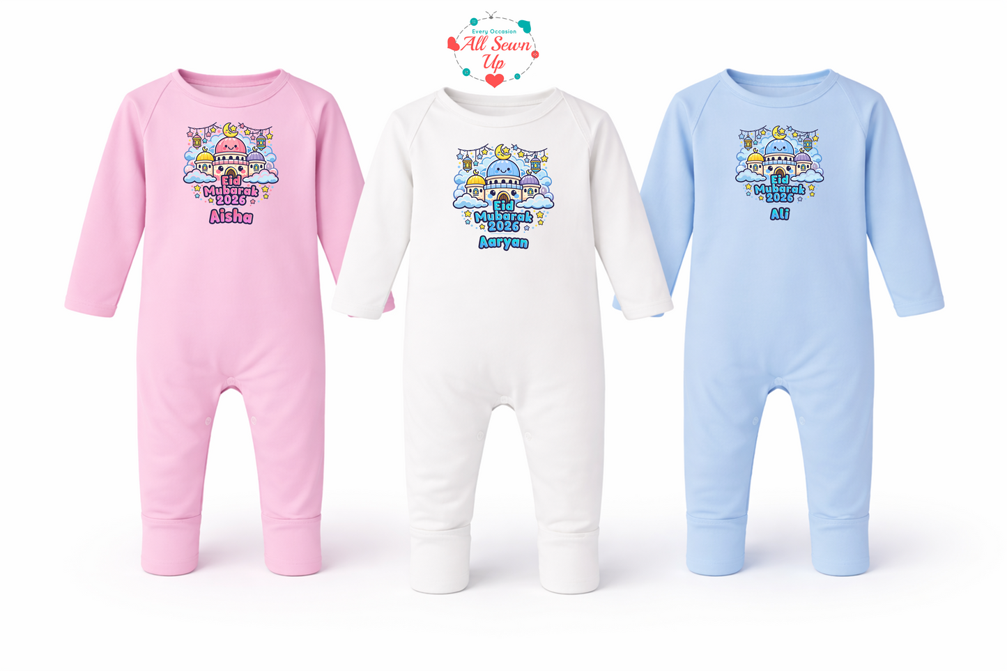 Personalised Eid Mubarak Pyjamas – Printed Cotton Family Matching Set