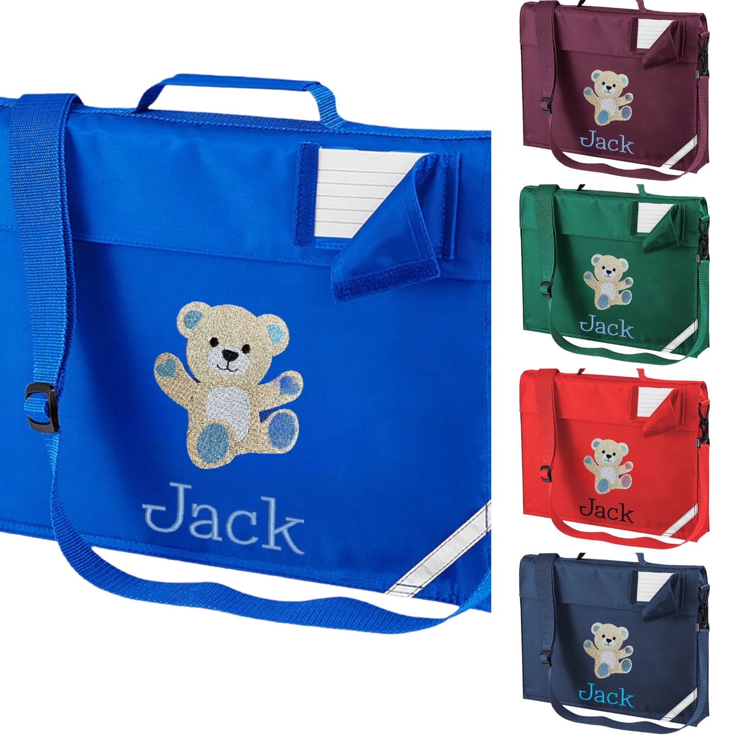 Embroidered Bookbag with strap - Bear