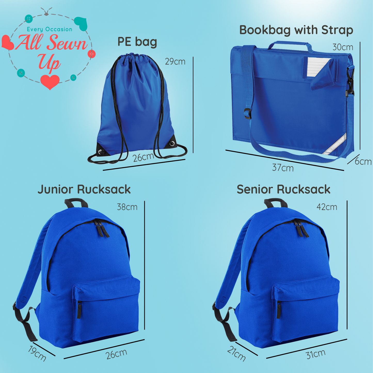Embroidered Bookbag with strap- Tennis