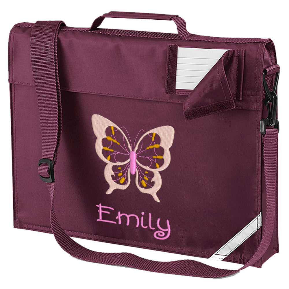 Embroidered Bookbag with strap- Butterfly