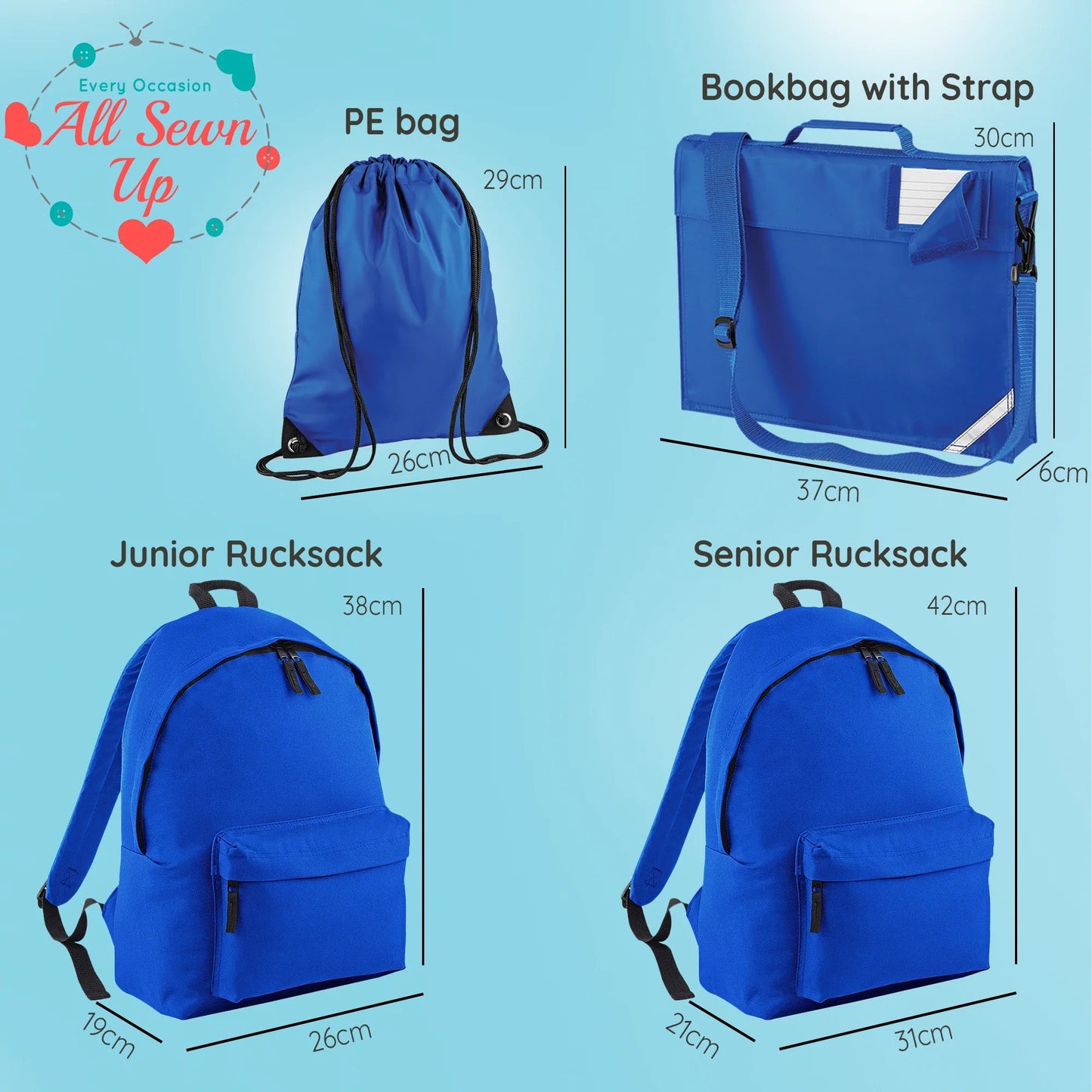 Embroidered Bookbag with strap - Watermelon