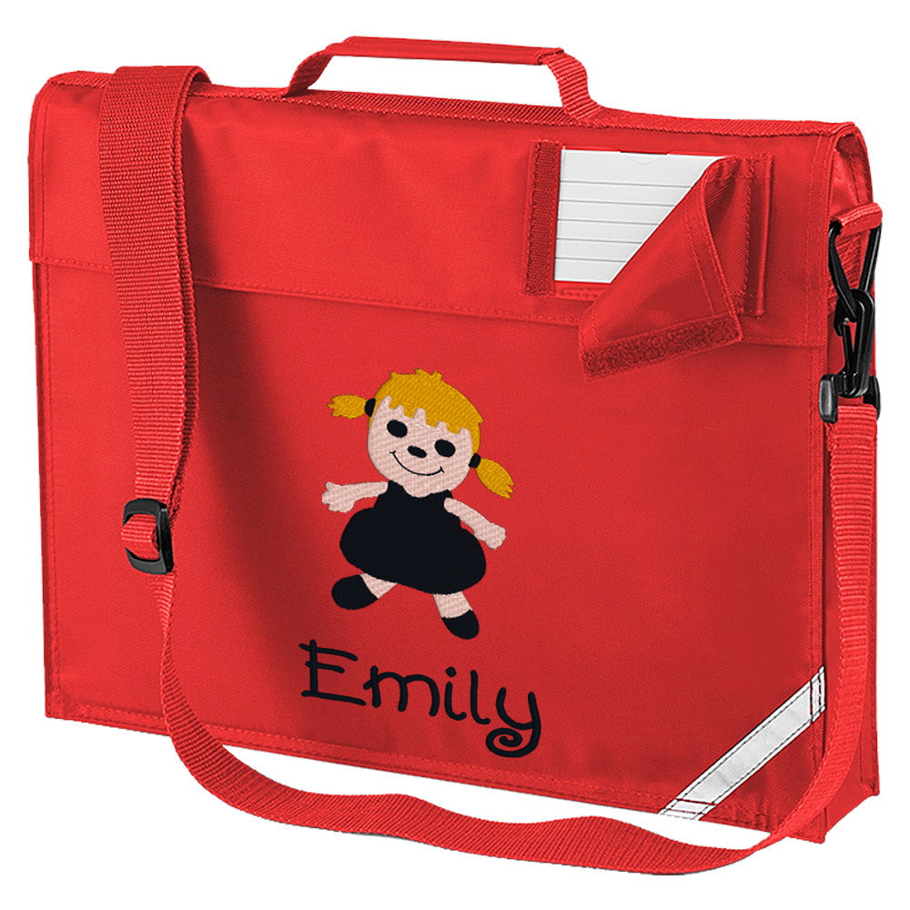 Embroidered Bookbag with strap- Doll