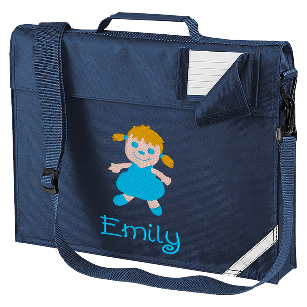 Embroidered Bookbag with strap- Doll