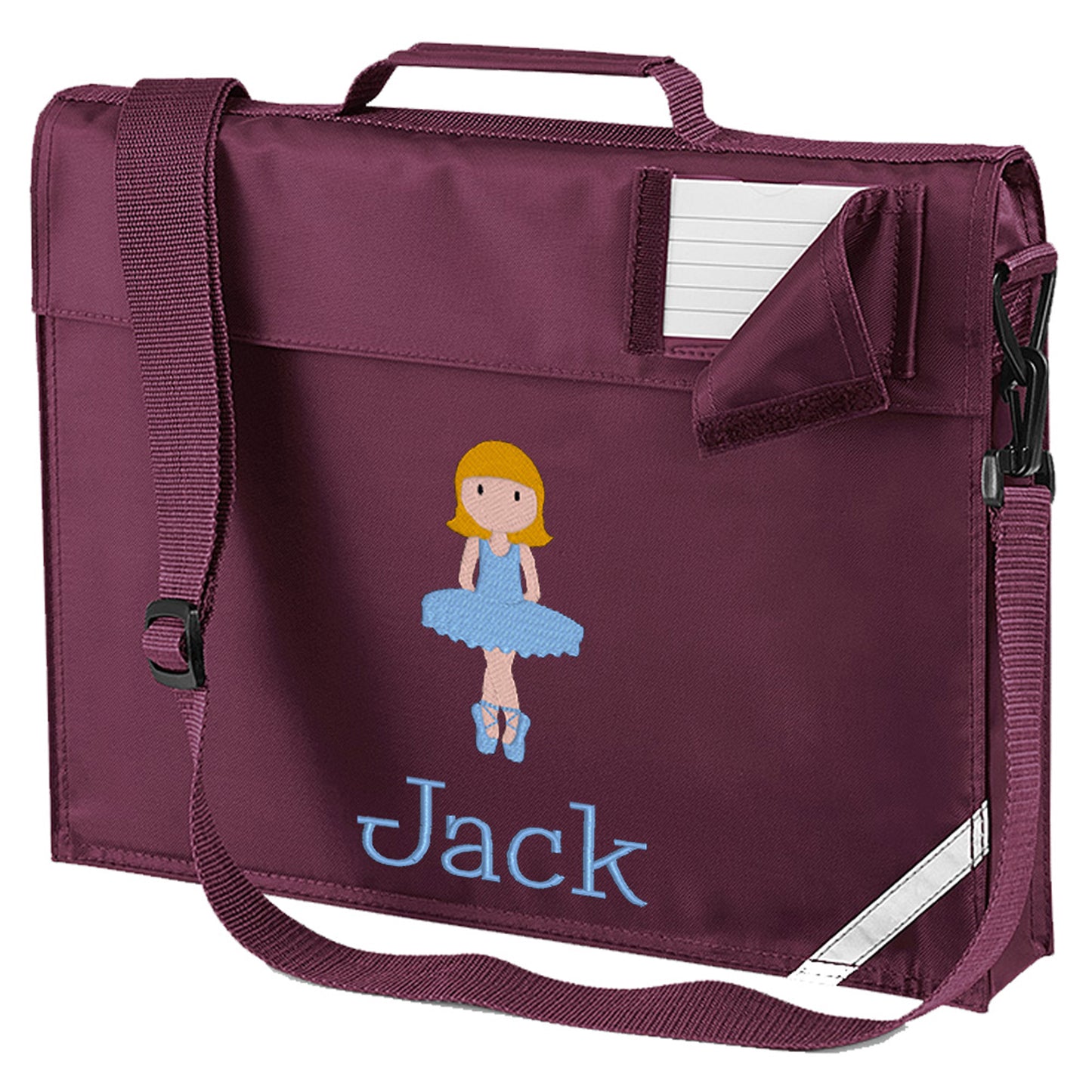 Embroidered Bookbag with strap- Dancer