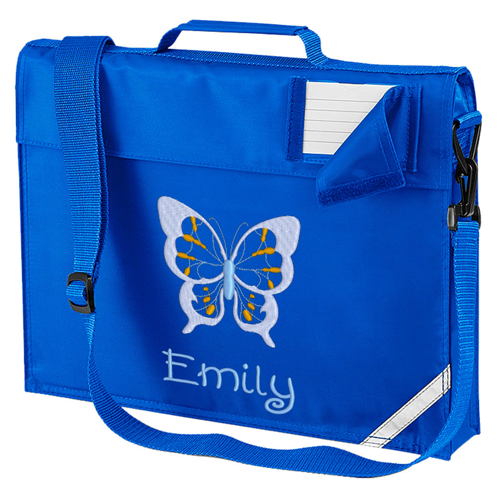 Embroidered Bookbag with strap- Butterfly