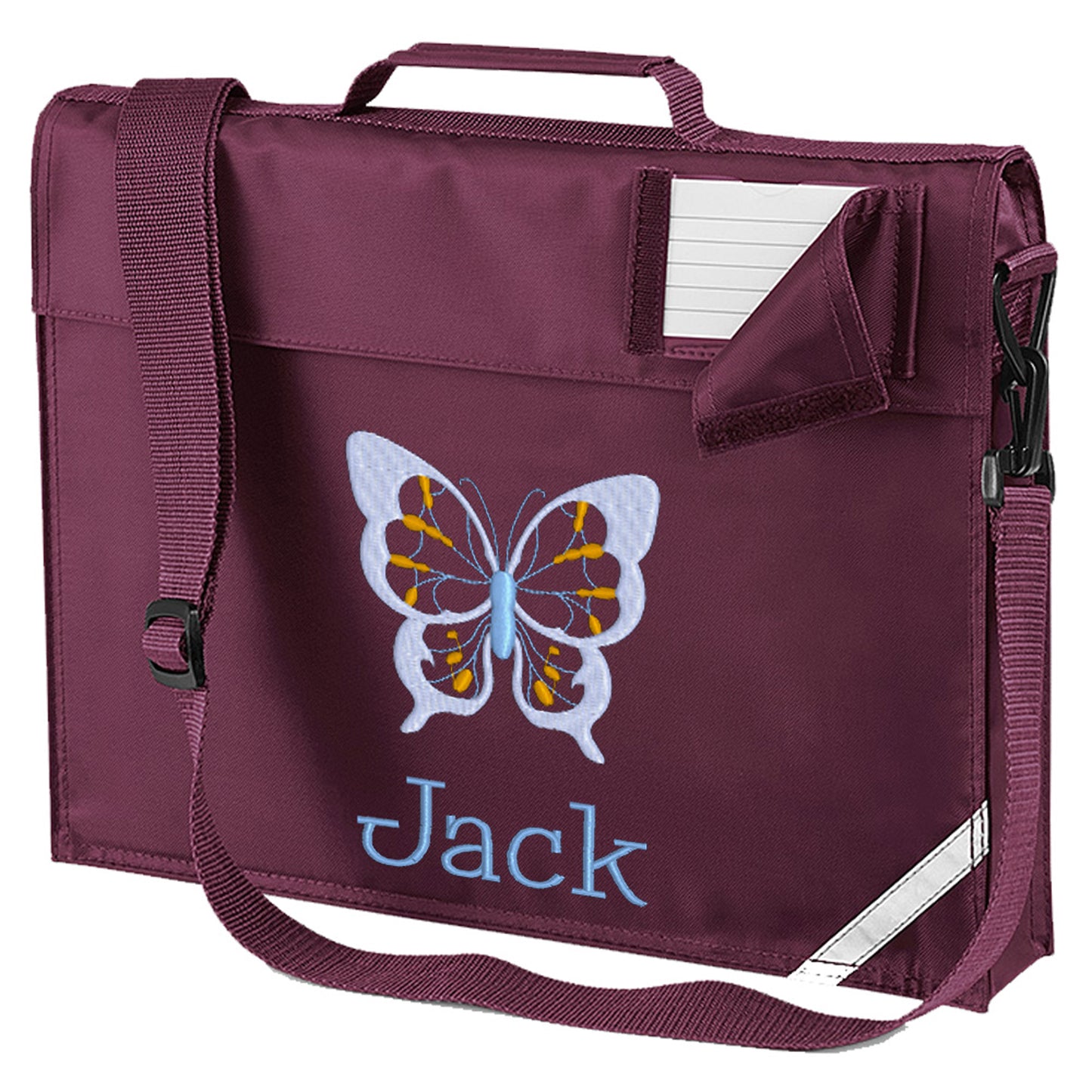 Embroidered Bookbag with strap- Butterfly