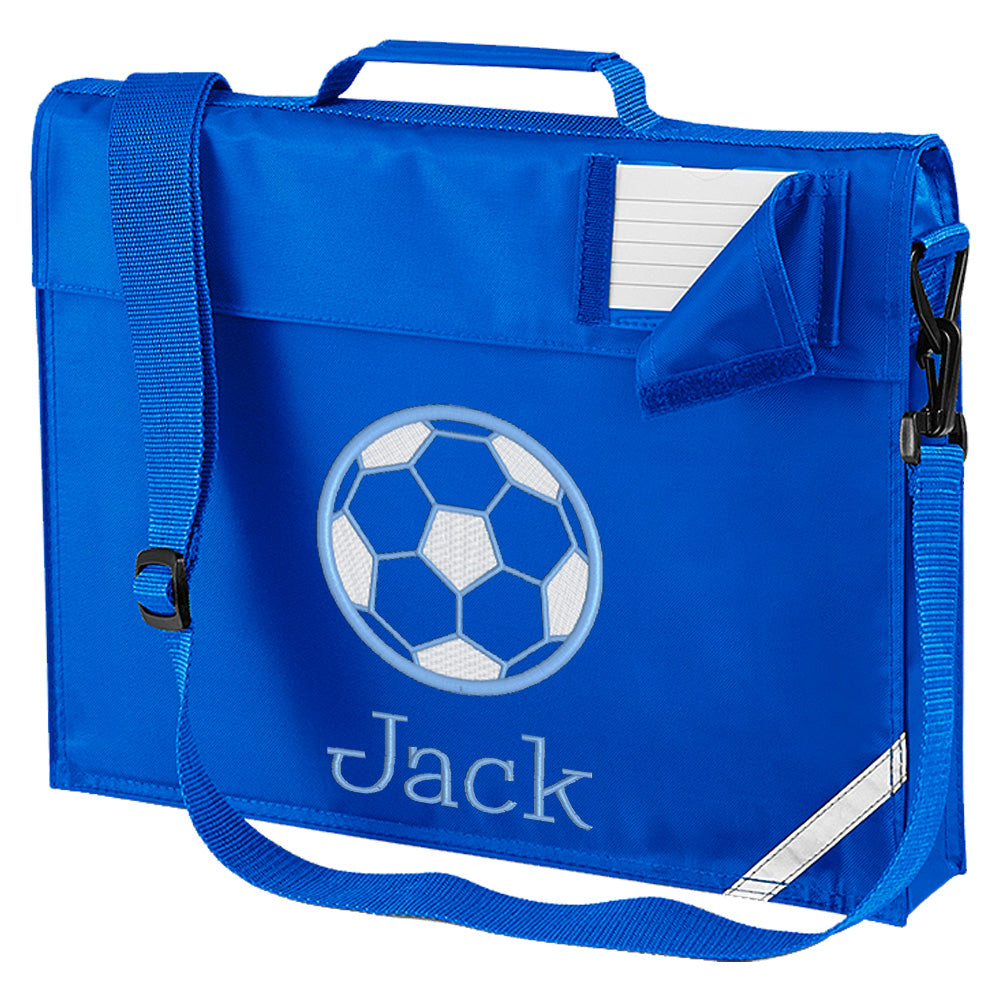 Embroidered Bookbag with strap- Football