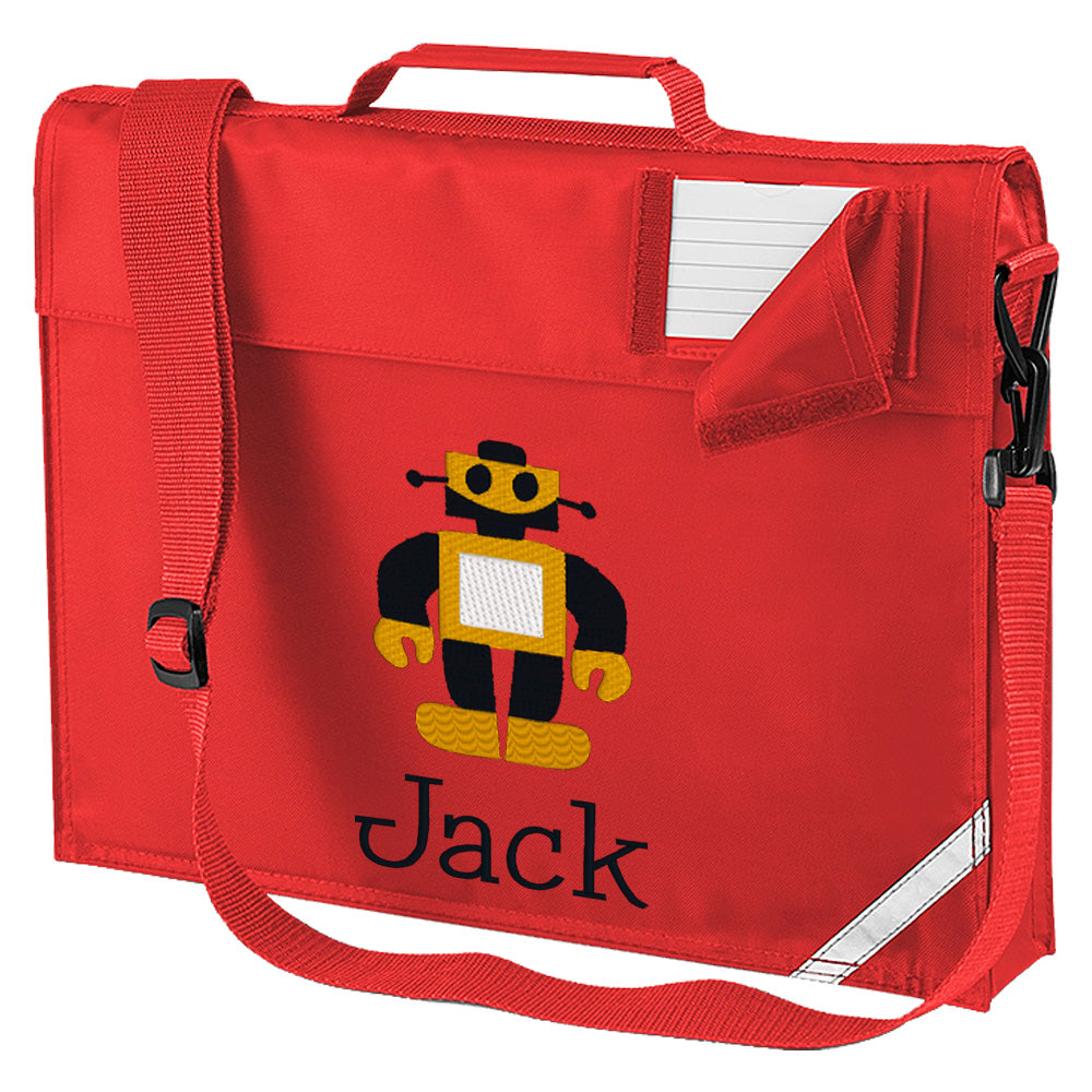 Embroidered Bookbag with strap- Robot