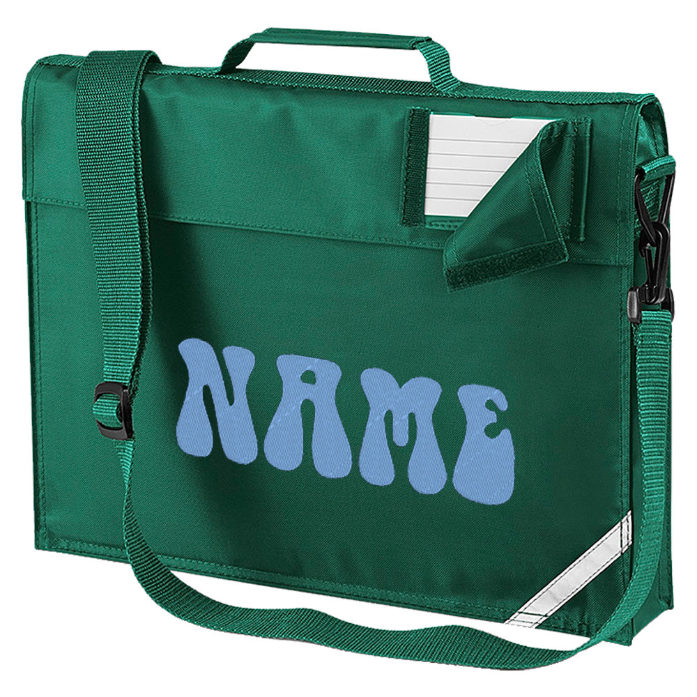 Embroidered Bookbag with strap- 70's Text