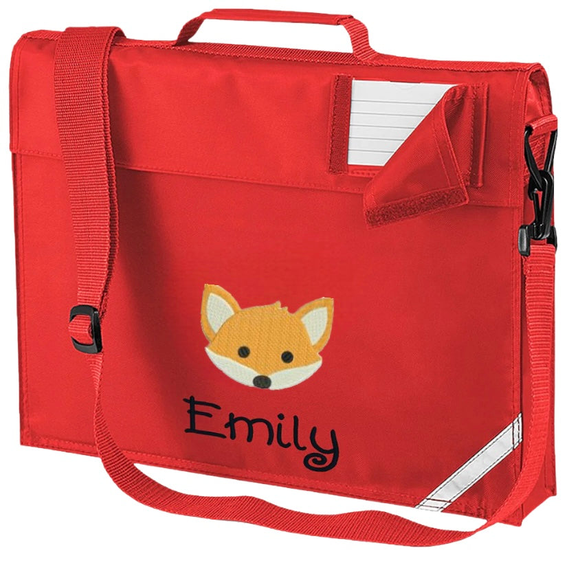 Embroidered Bookbag with strap - Fox