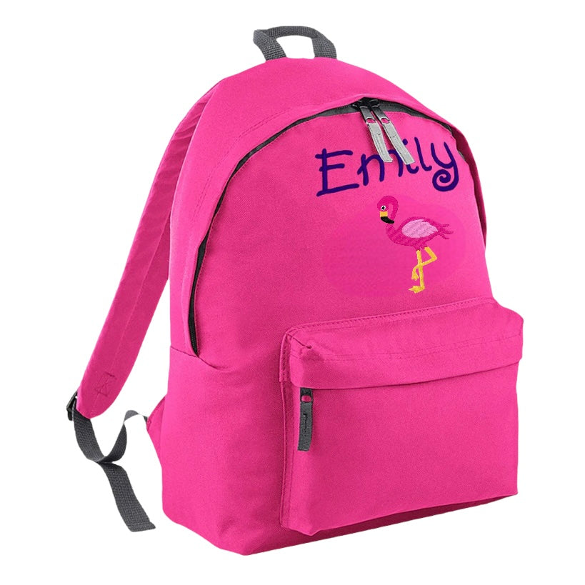 Embroidered Rucksack - Flamingo