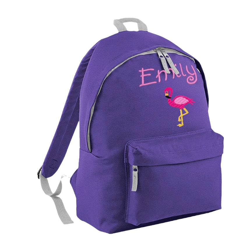 Embroidered Rucksack - Flamingo
