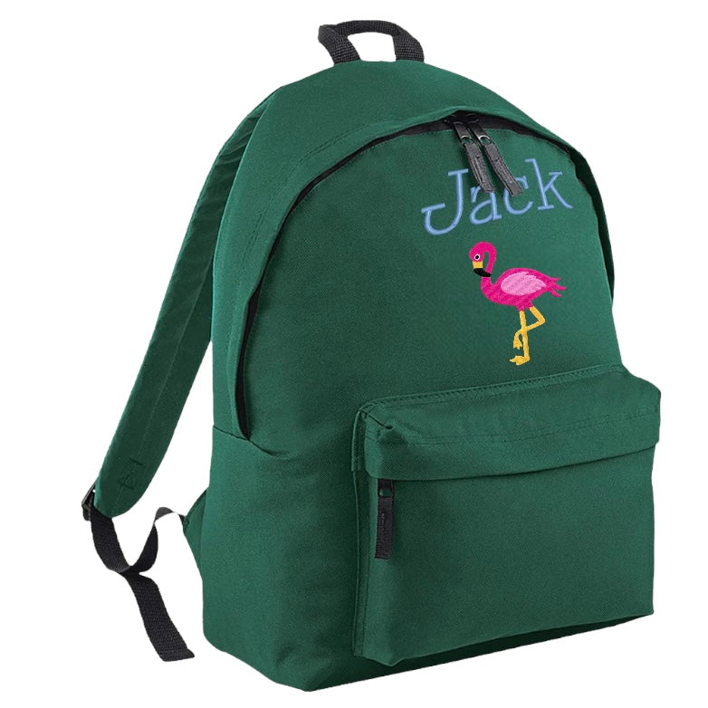 Embroidered Rucksack - Flamingo