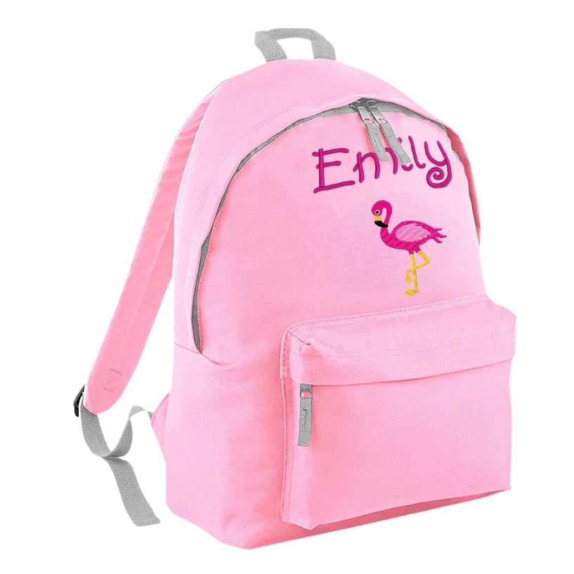 Embroidered Rucksack - Flamingo