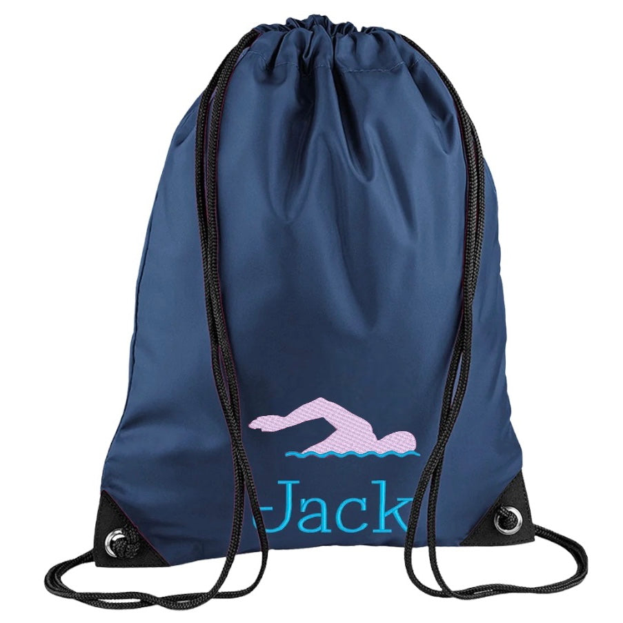 Embroidered swimming bag