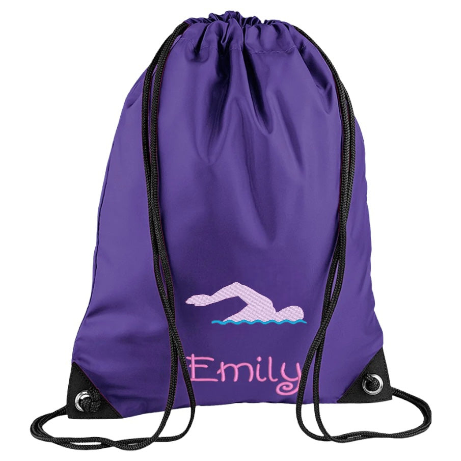 Embroidered swimming bag