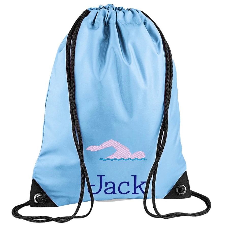 Embroidered swimming bag