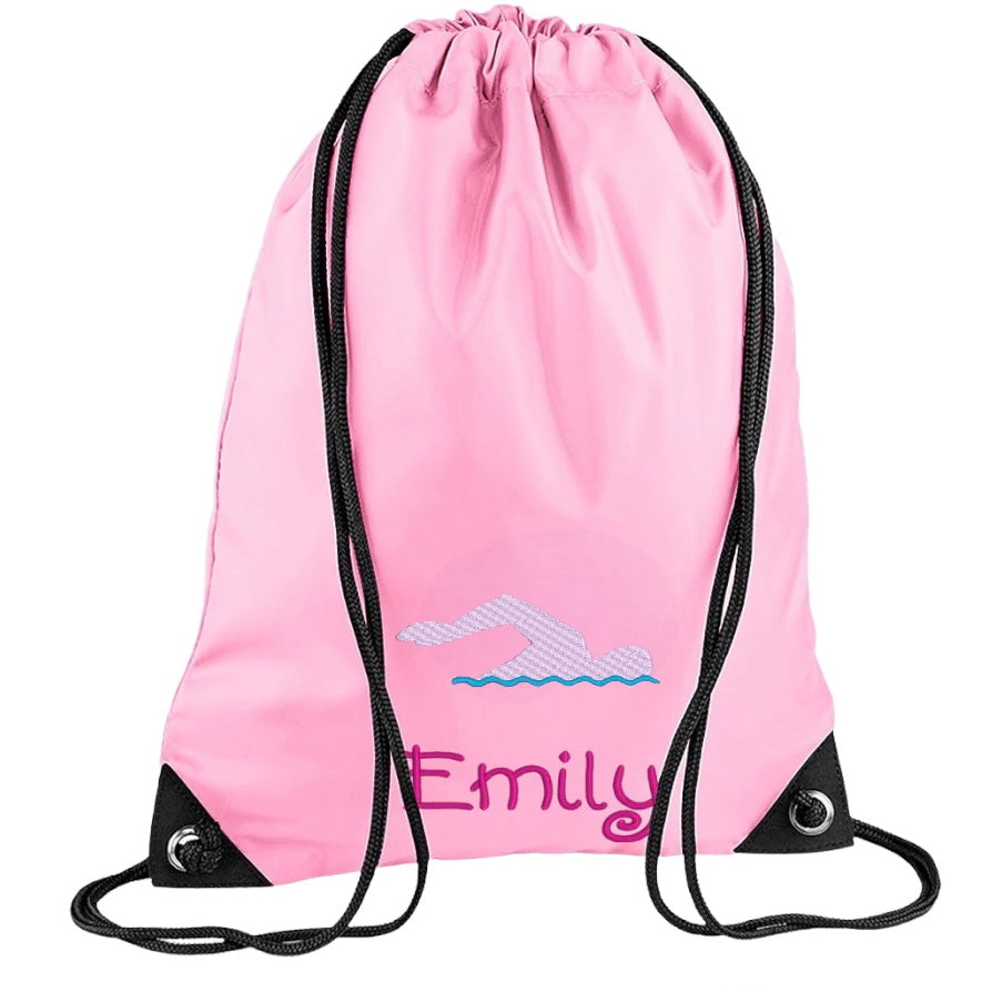 Embroidered swimming bag