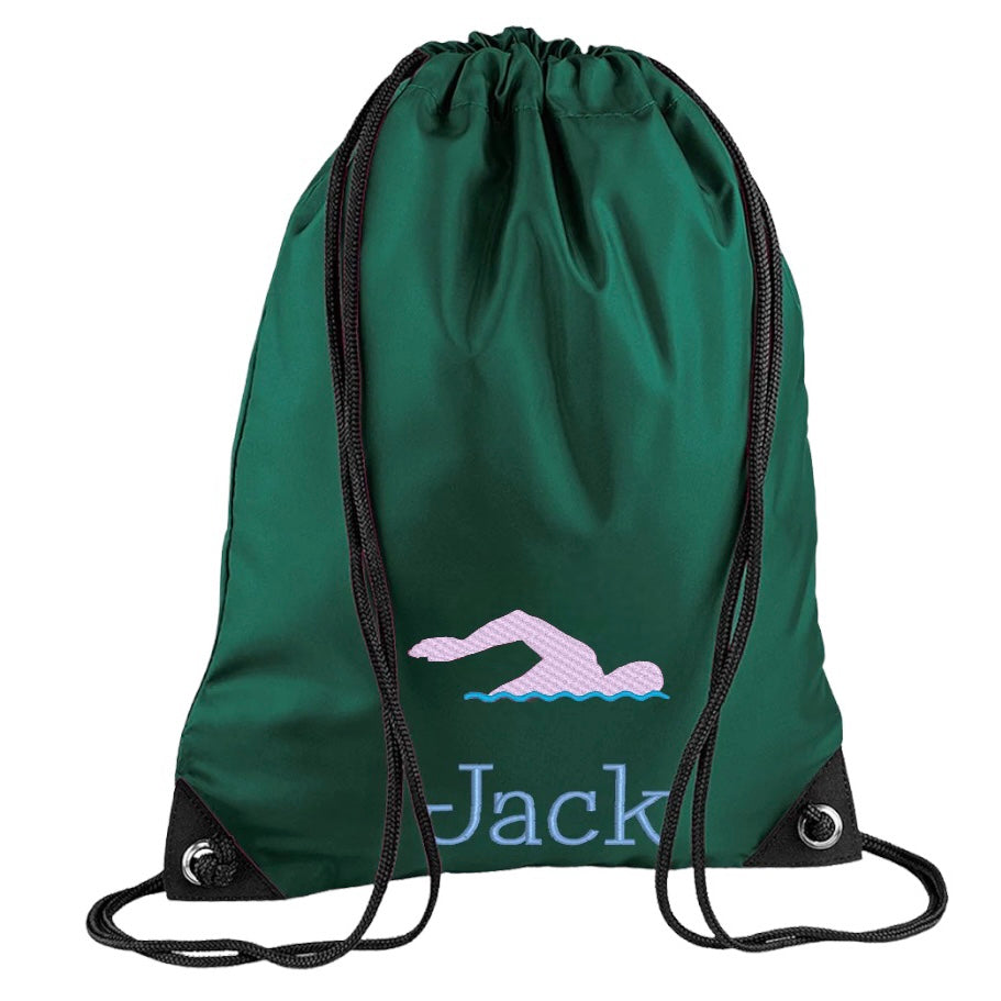 Embroidered swimming bag