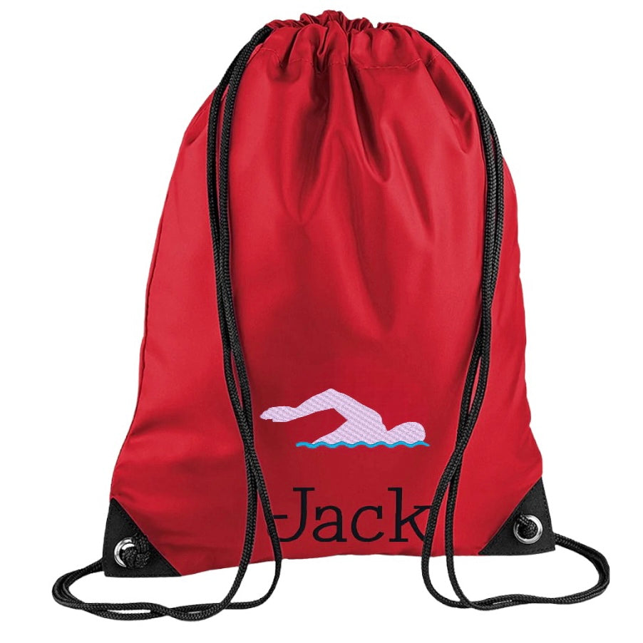 Embroidered swimming bag