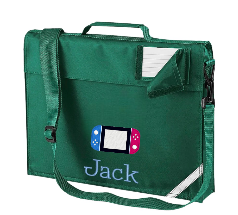 Embroidered Bookbag with strap - Nintendo switch