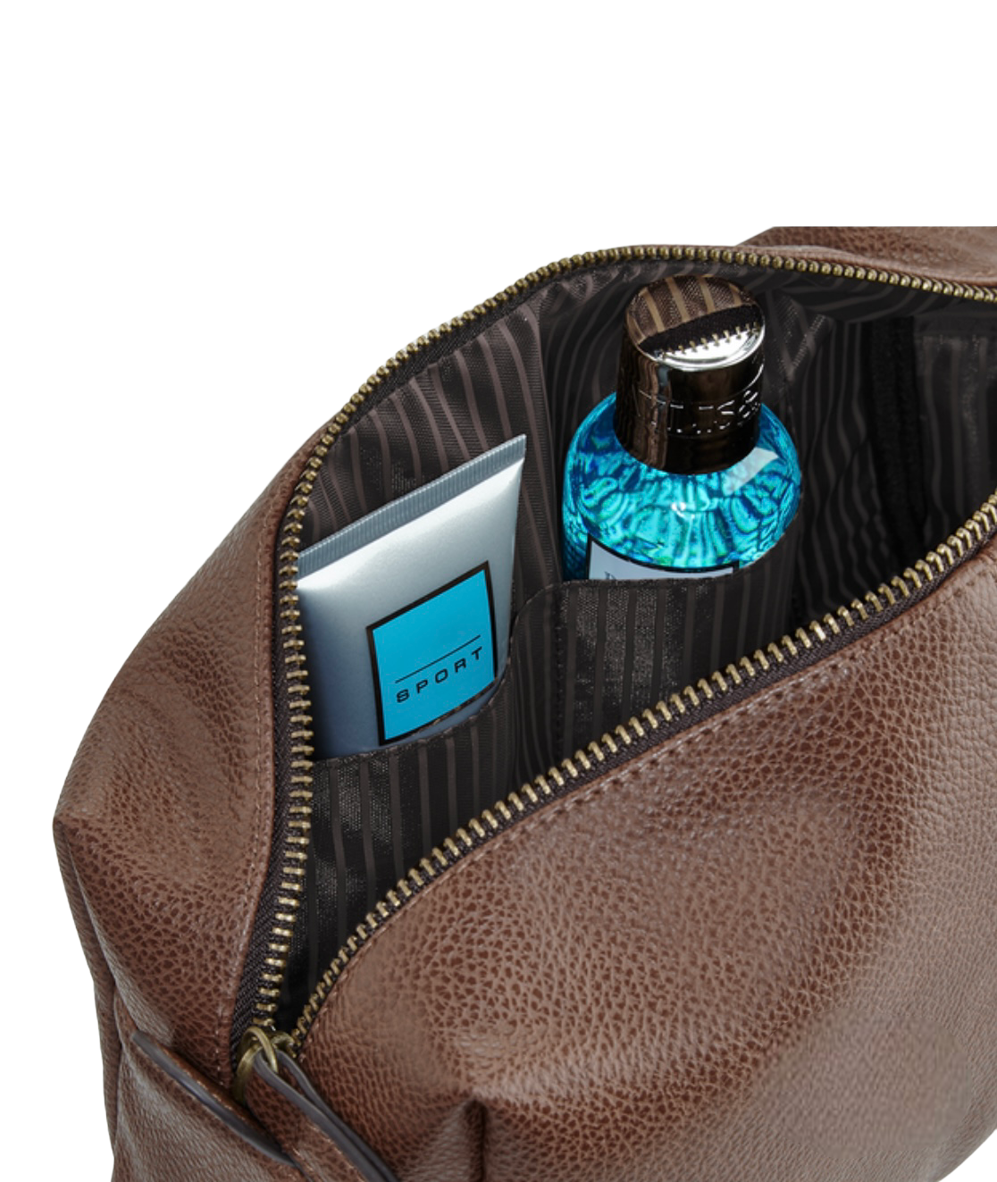 Personalised monogram embroidered wash bag. Leather look, high quality & choice of colours.