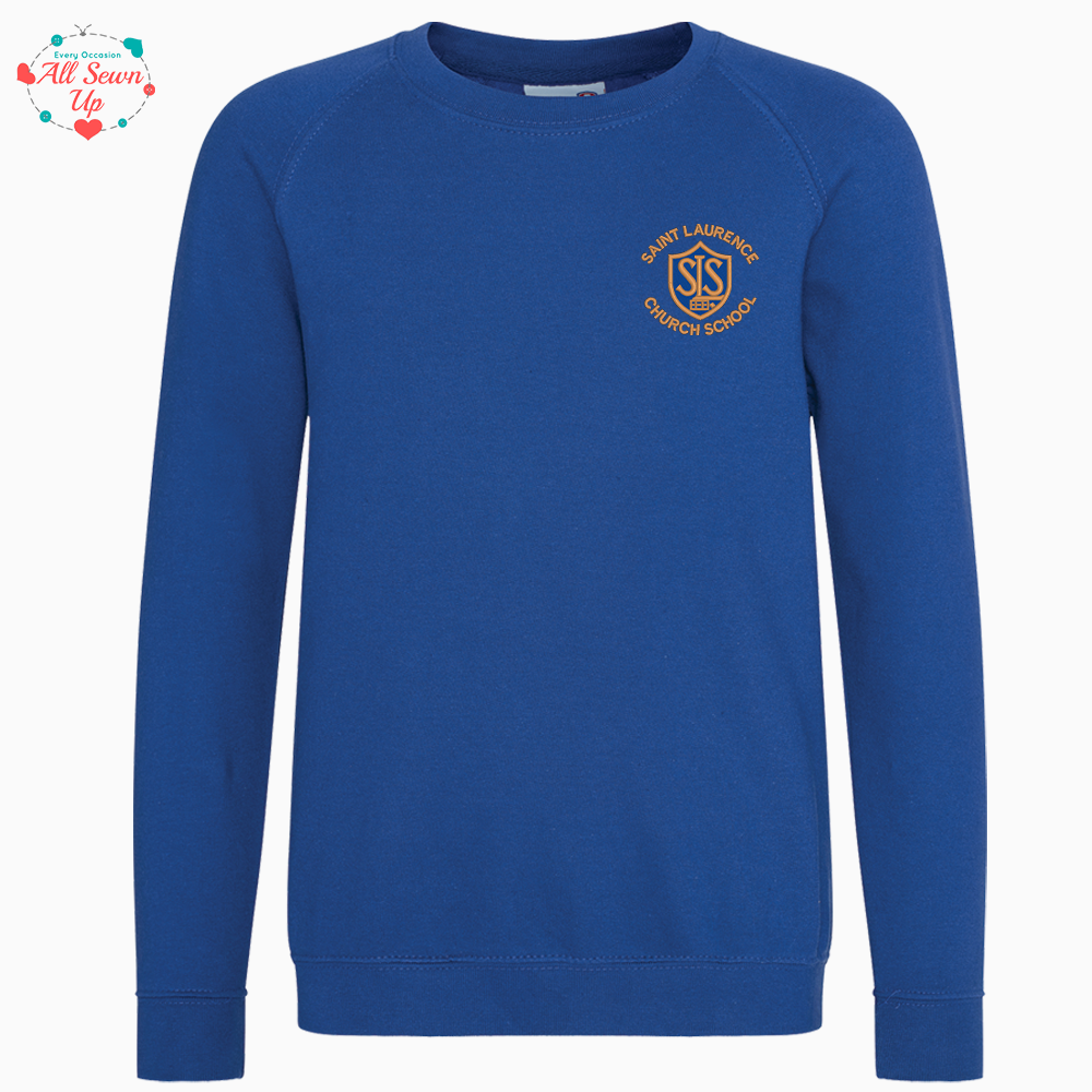 Royal blue round shop neck school jumper