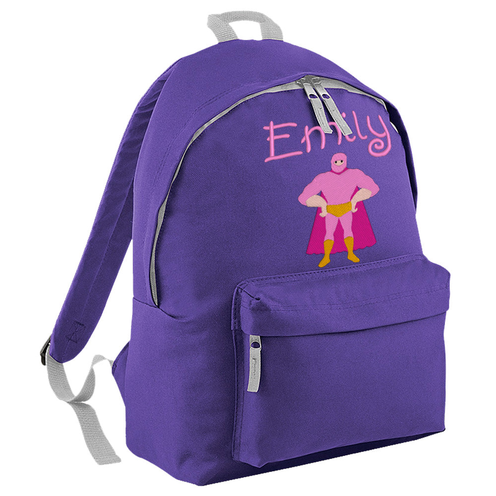 Embroidered Rucksack - Super Hero (Standing)