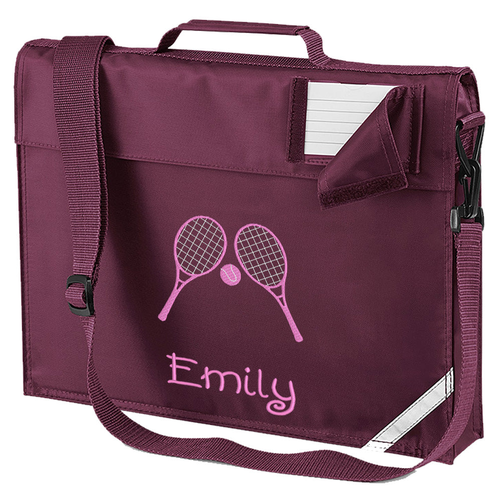 Embroidered Bookbag with strap- Tennis