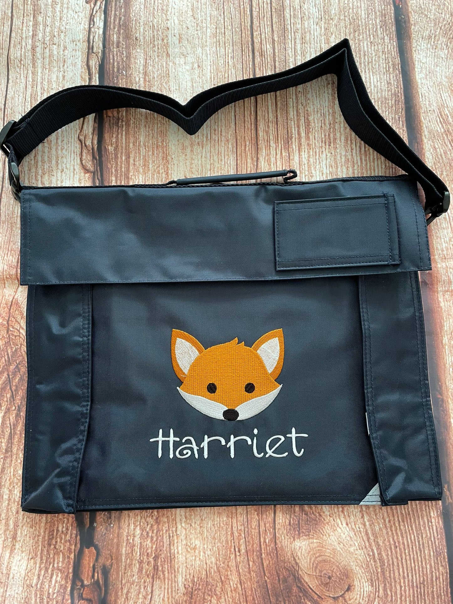 Embroidered Bookbag with strap - Fox