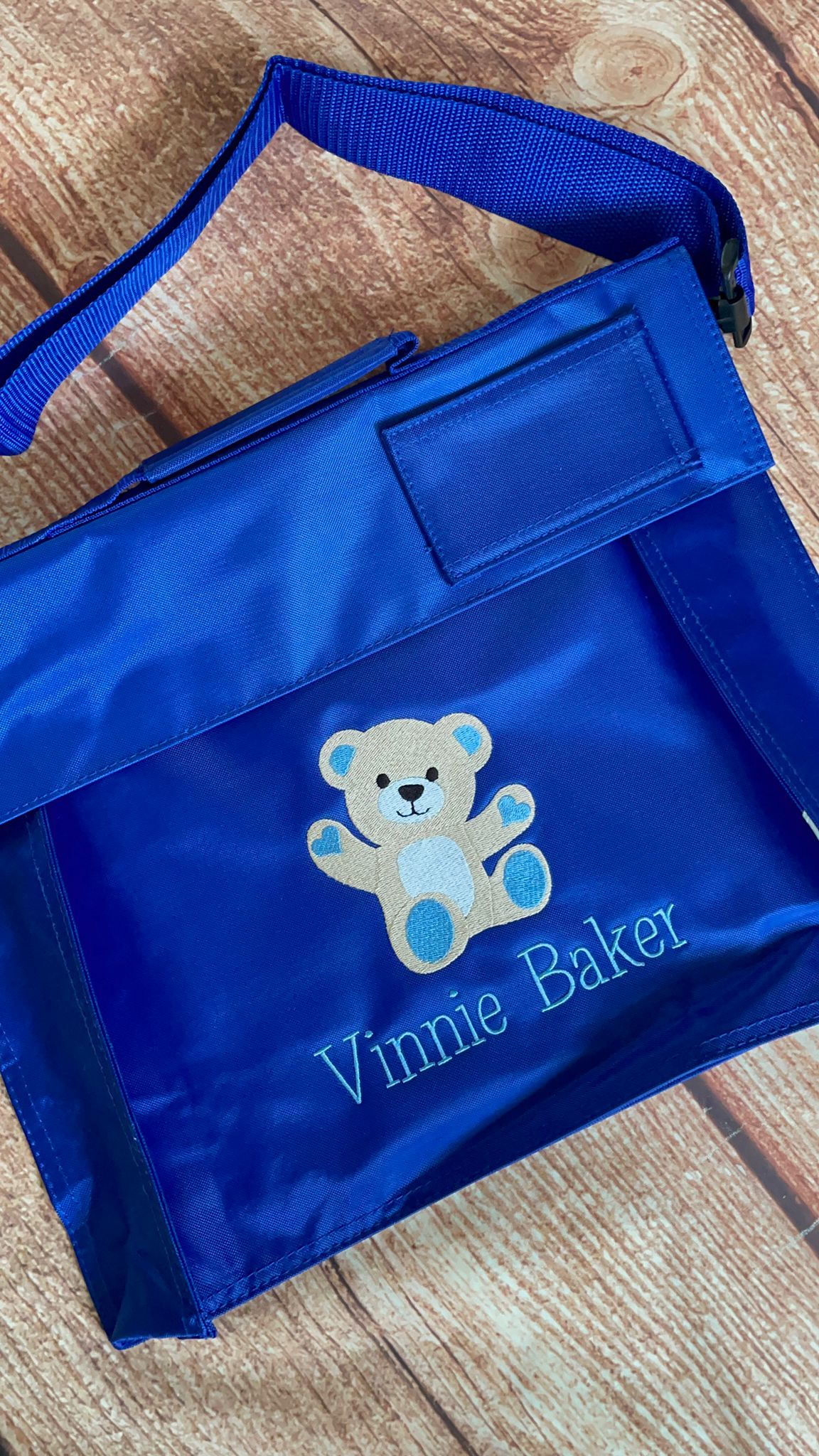 Embroidered Bookbag with strap - Bear