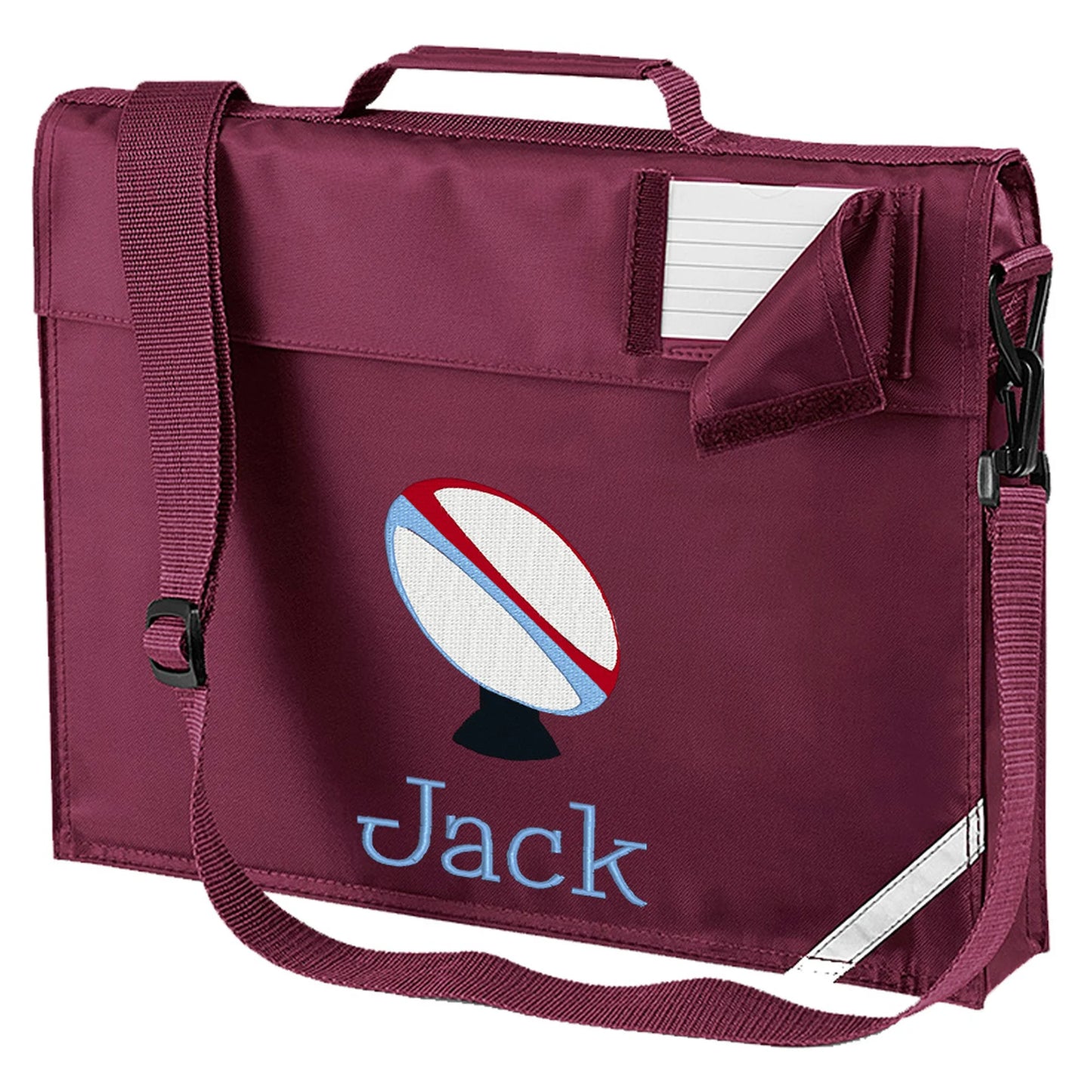 Embroidered Bookbag with strap - Rugby