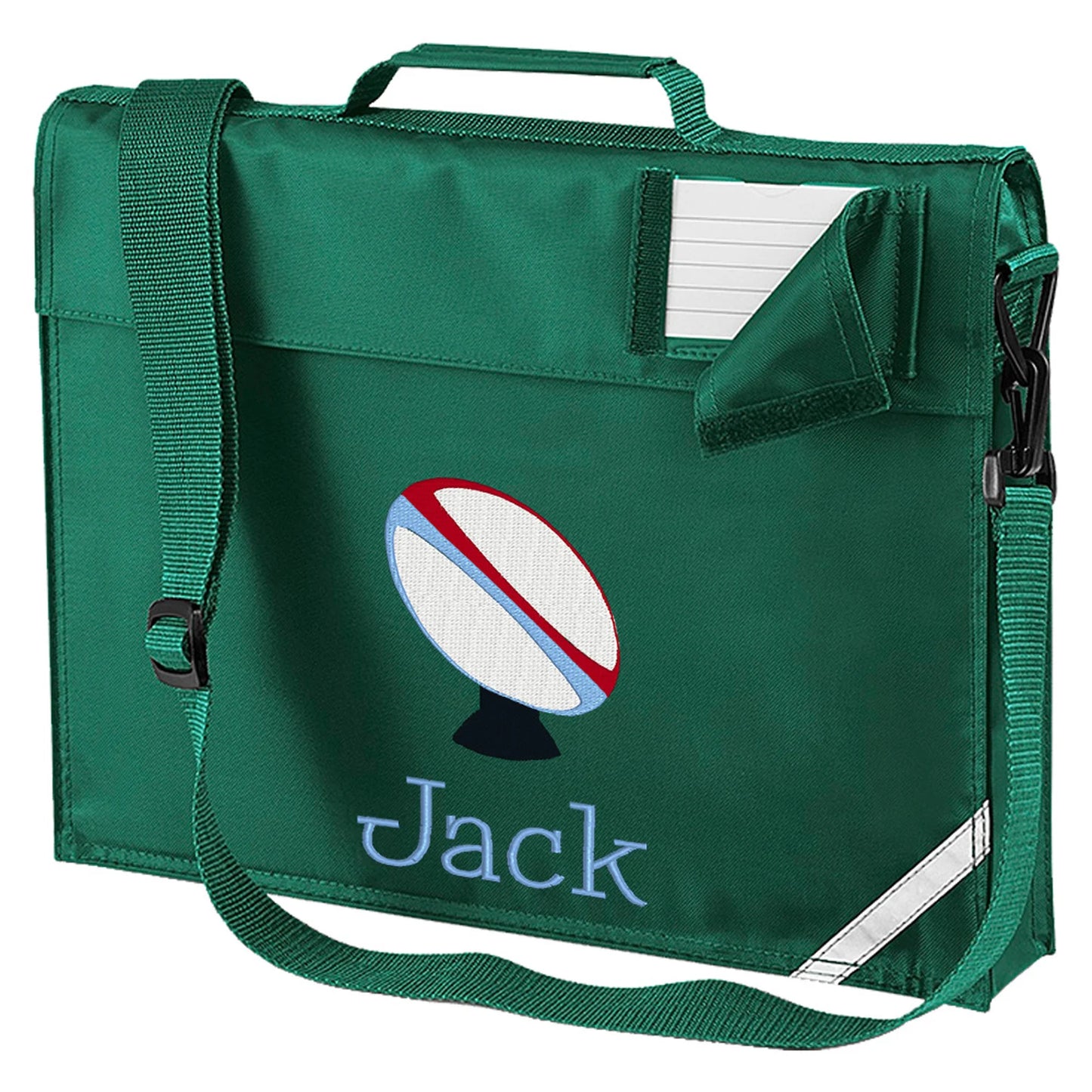Embroidered Bookbag with strap - Rugby