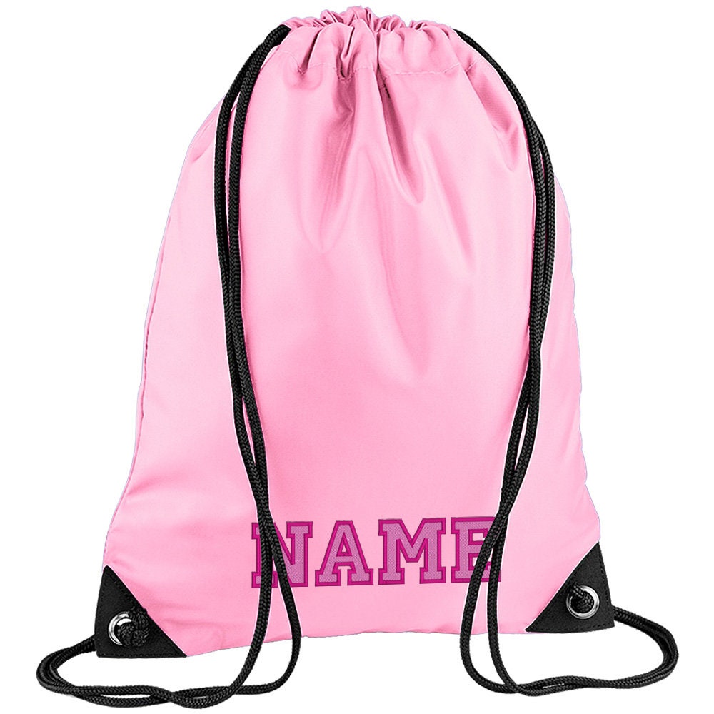 Embroidered Elaborate Personalised PE Bag, Kit Bag Drawstring Bag