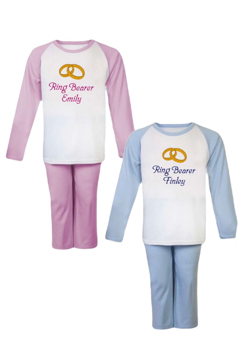 Personalised Embroidered 100% Cotton Pyjamas, Ring Bearer Wedding Gift