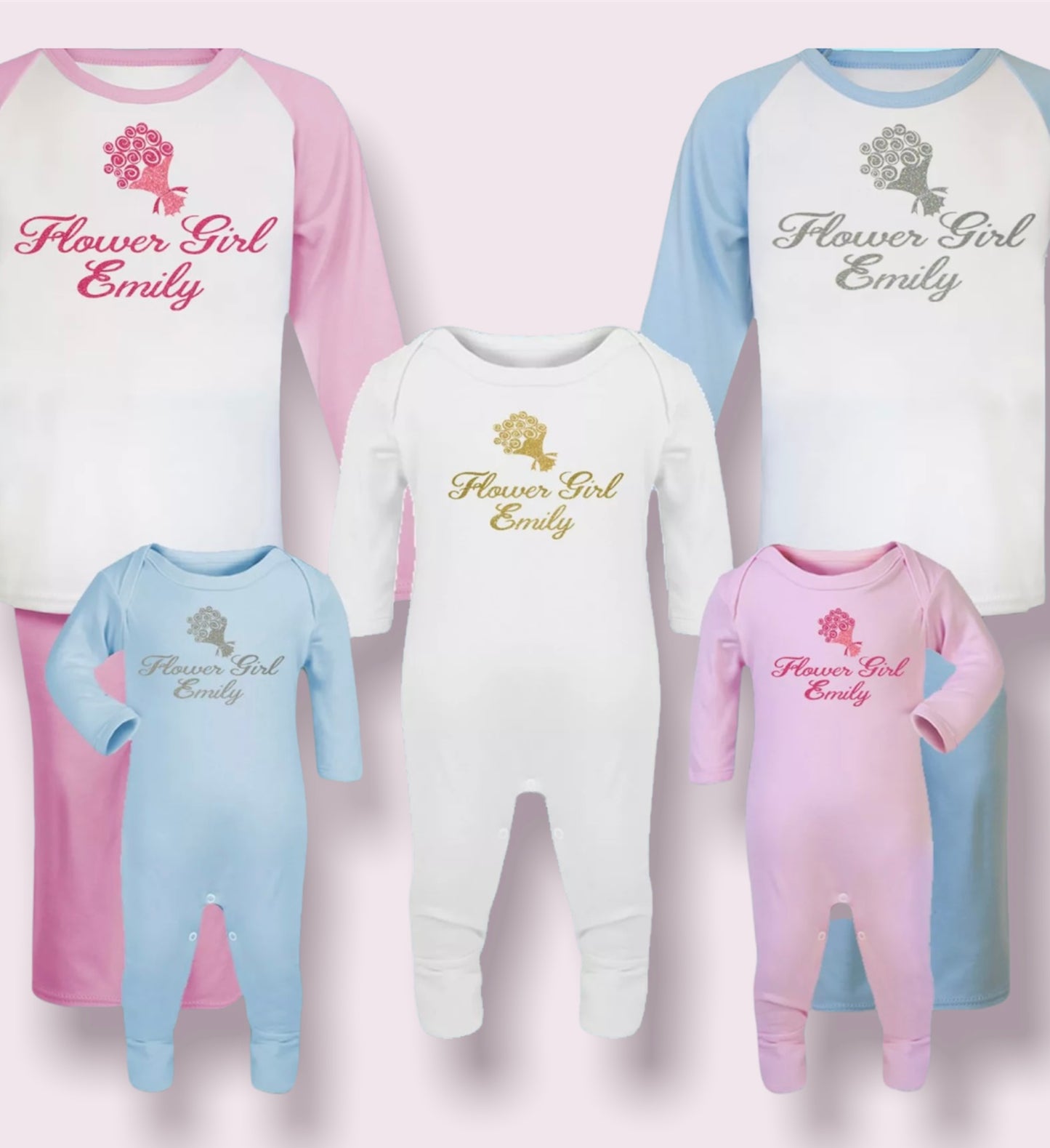 Personalised Flower Girl Gift Printed 100% Cotton Pyjamas - Flowergirl Gift