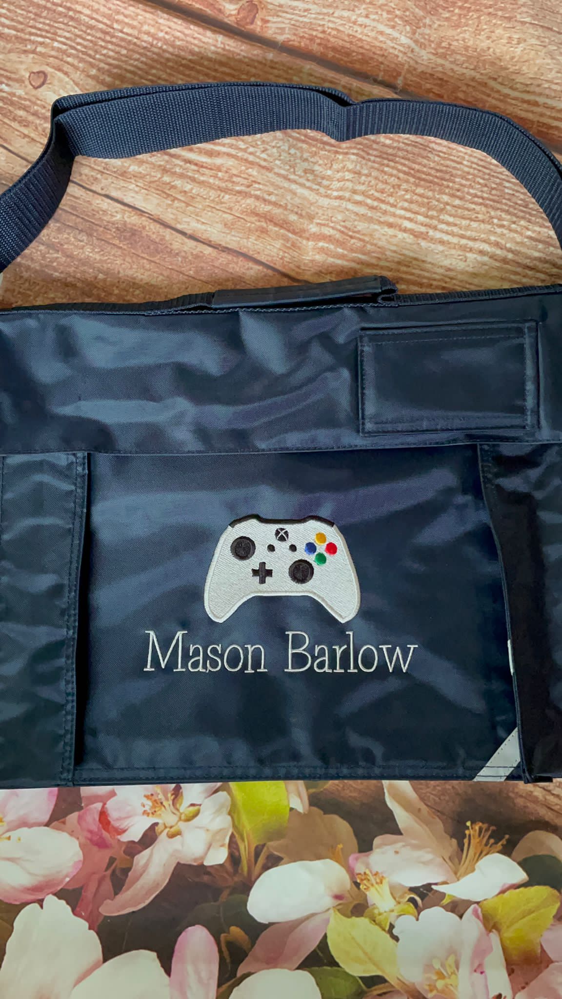 Embroidered BookBag with strap - gamer