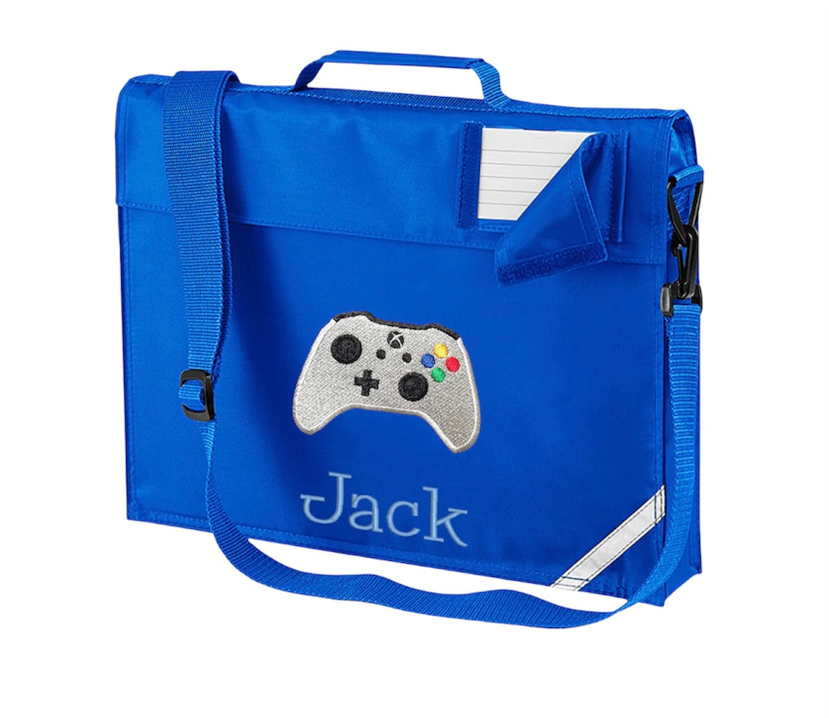 Embroidered BookBag with strap - gamer