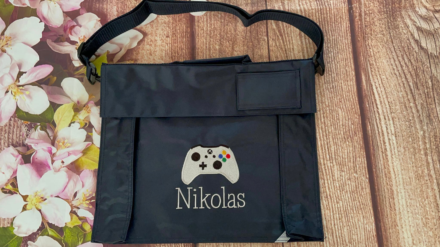 Embroidered BookBag with strap - gamer