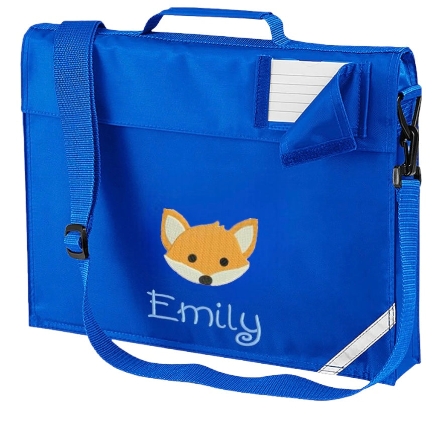 Embroidered Bookbag with strap - Fox
