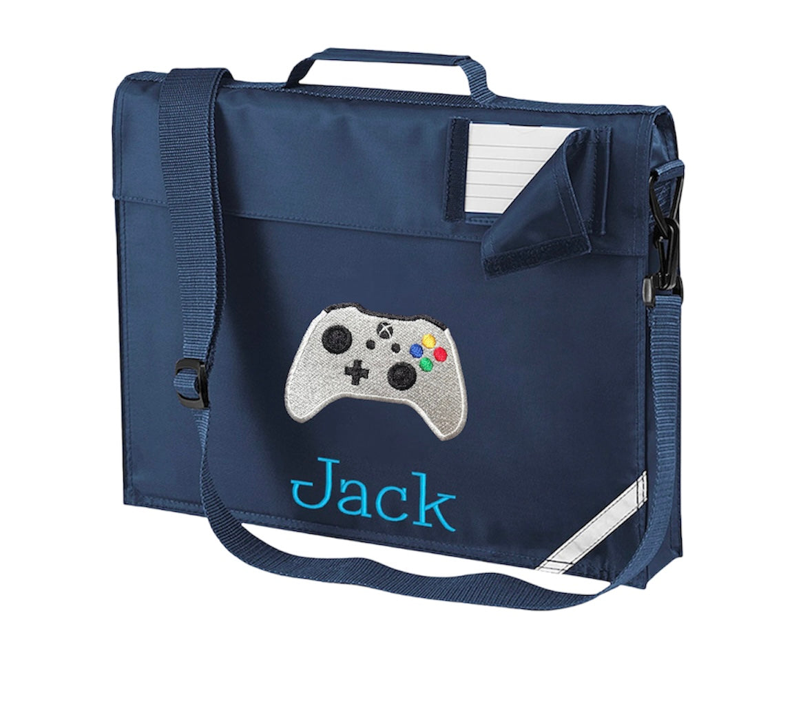 Embroidered BookBag with strap - gamer
