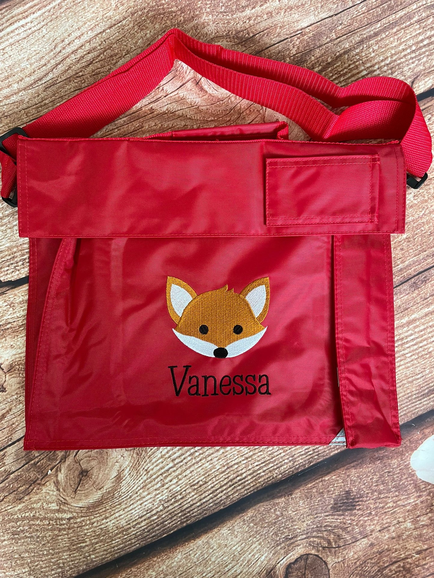 Embroidered Bookbag with strap - Fox