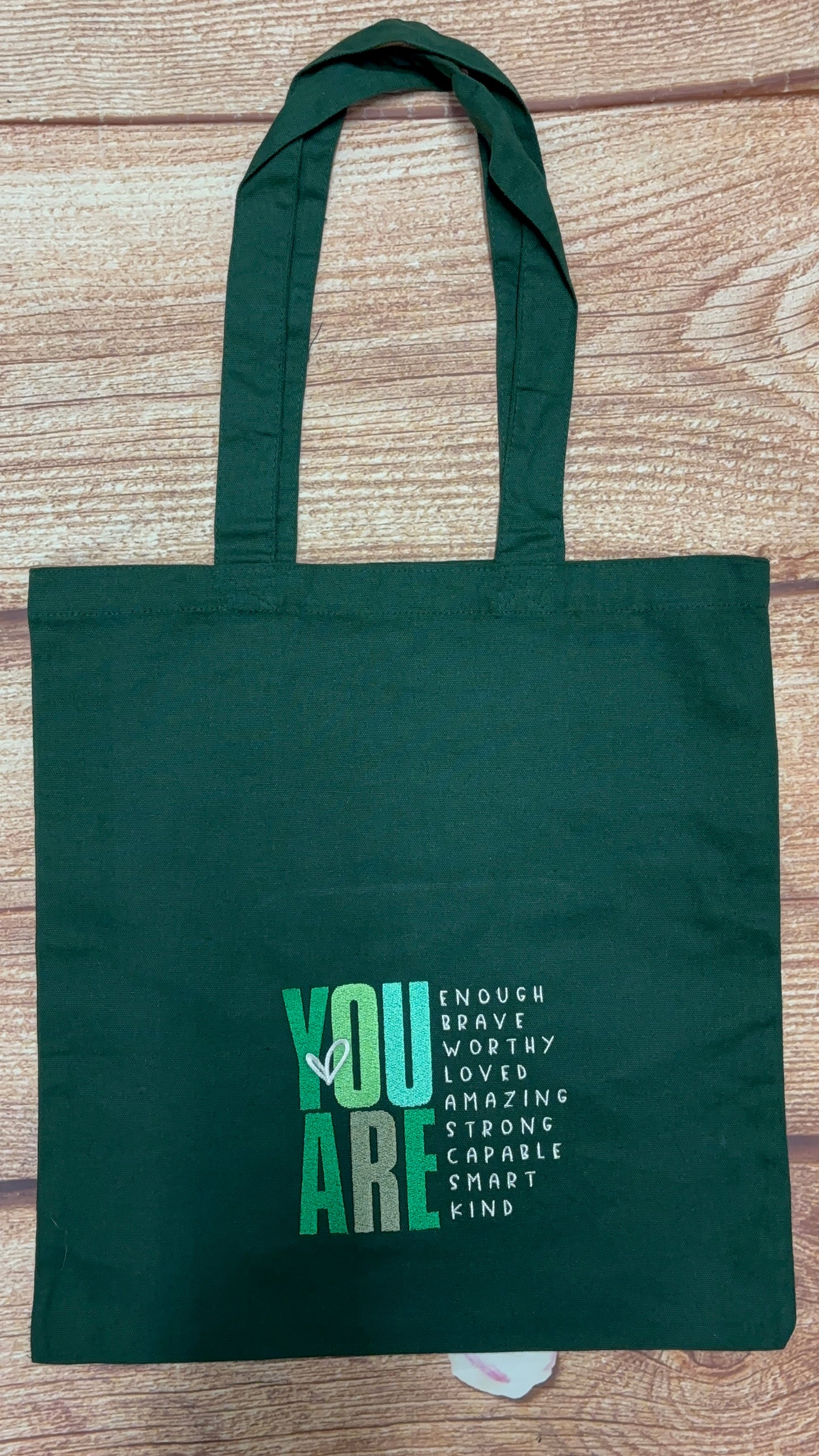 Positivity Embroidered Tote Bag