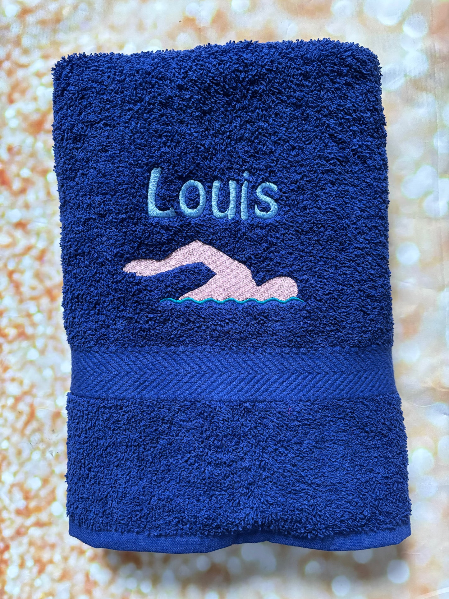 Embroidered Personalised Swimming or Sports Towel.  Ideal kids gift // swimmer