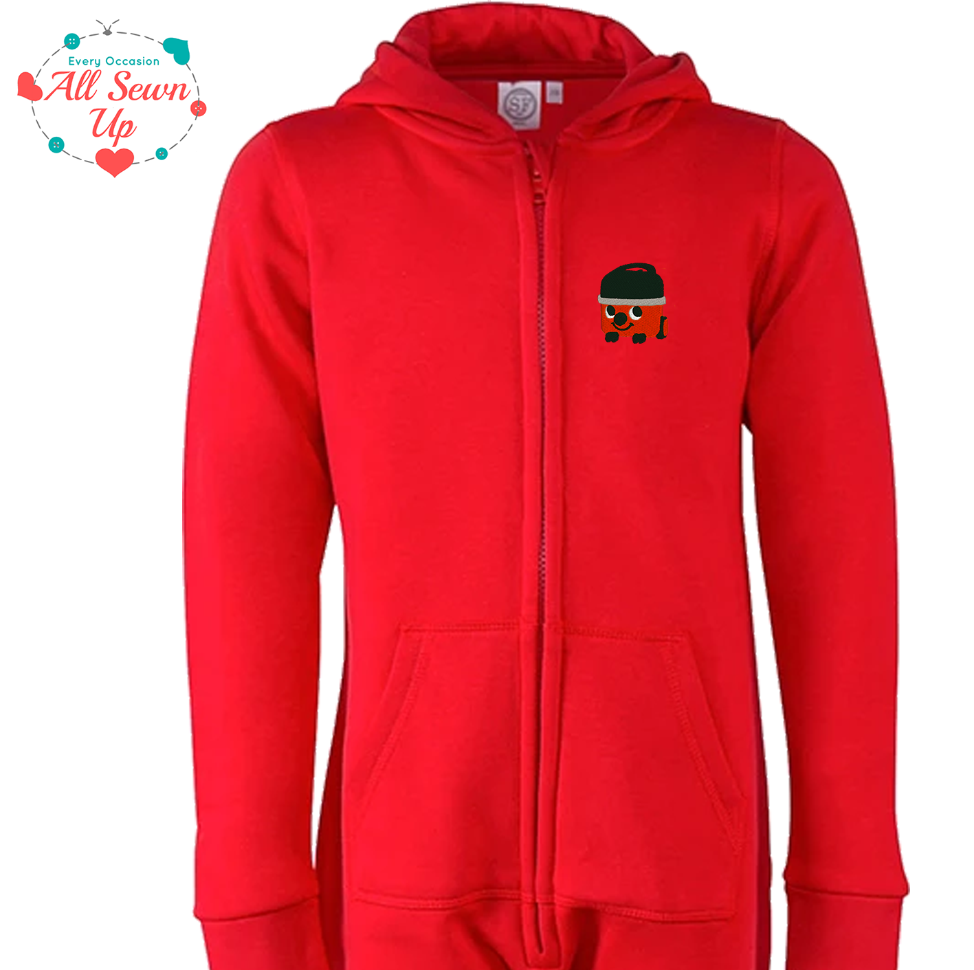 Children's All-in-One/Onesie Embroidered with Cheeky hoover design