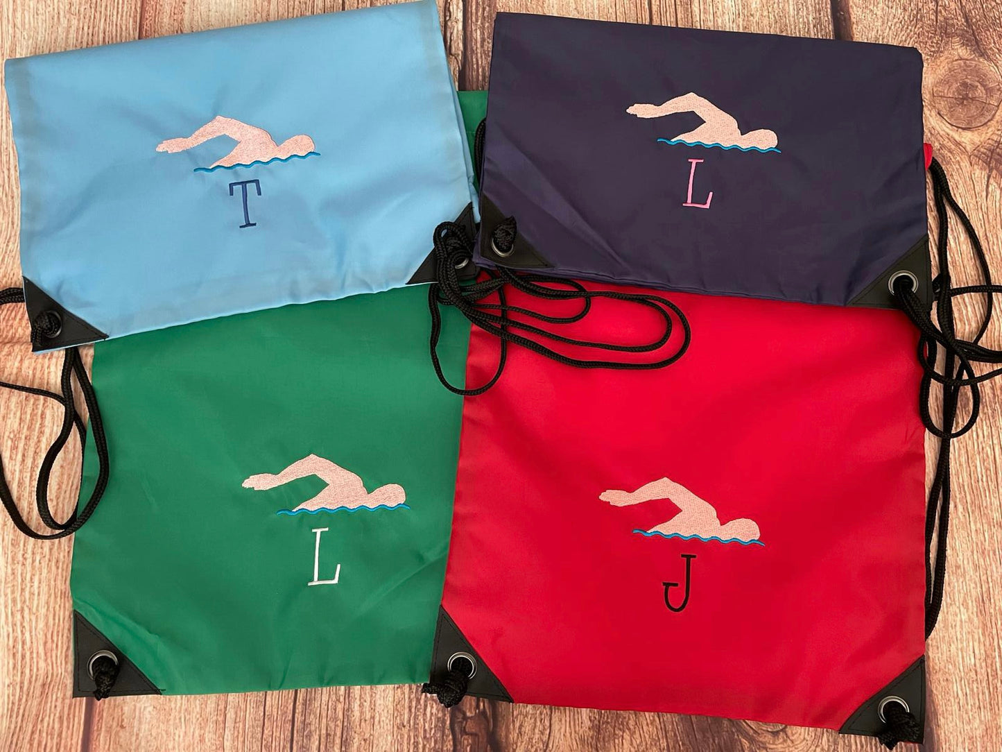 Embroidered swimming bag