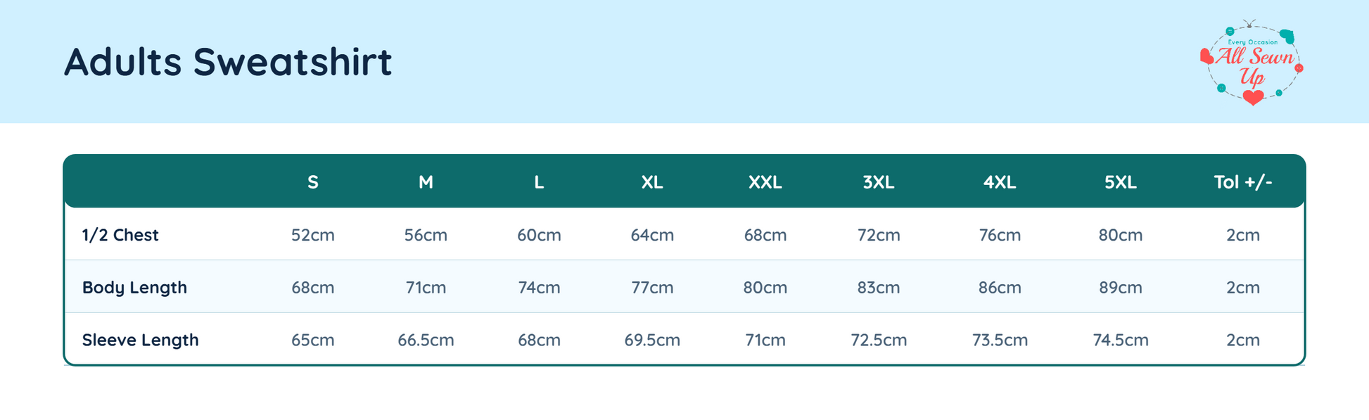 Size guide 2