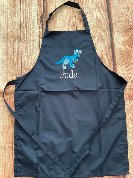 Embroidered apron, personalised with choice of motif & name. High quality
