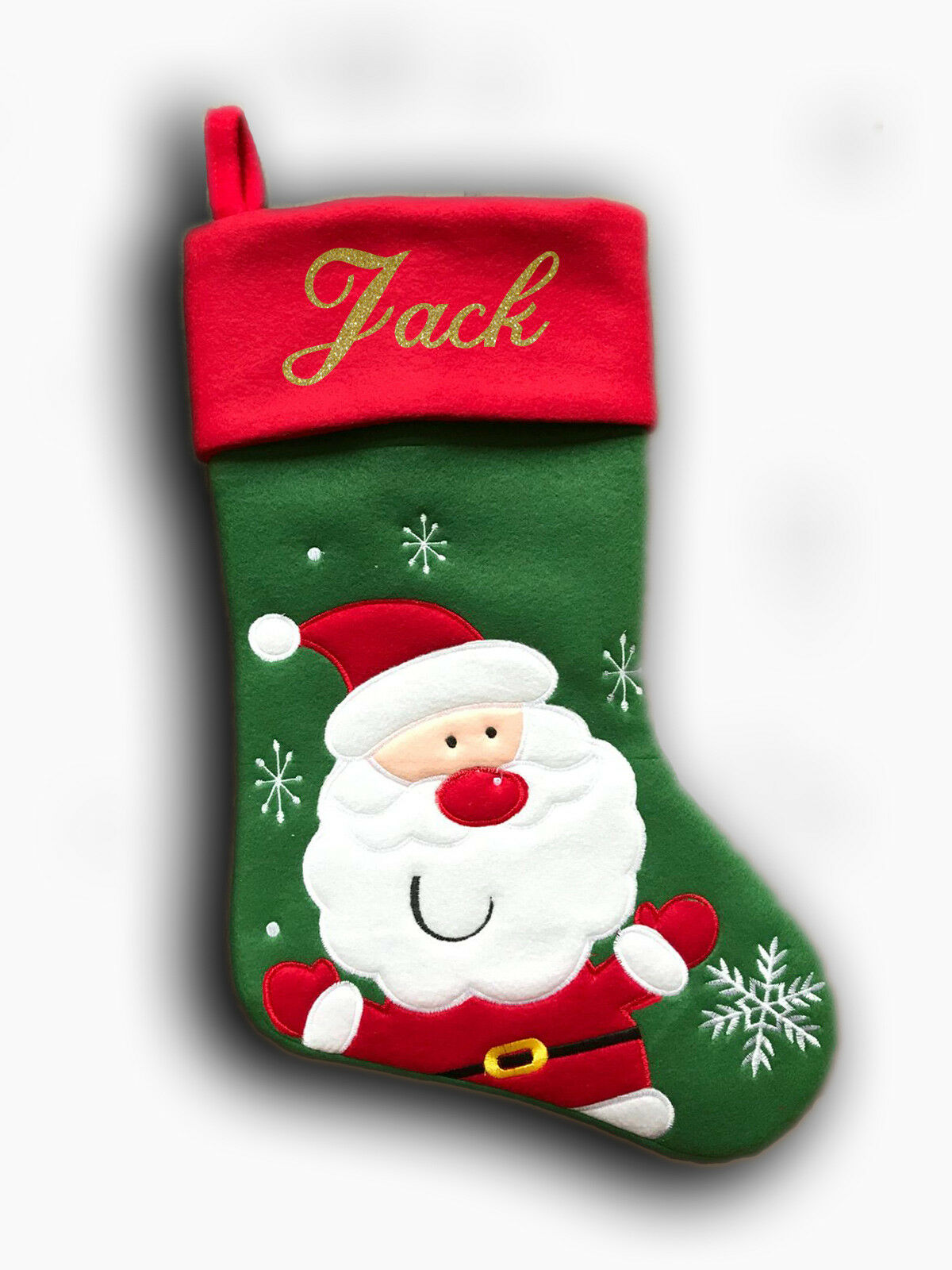 Luxury Personalised Christmas Stocking -  Embroidered or Printed - Santa