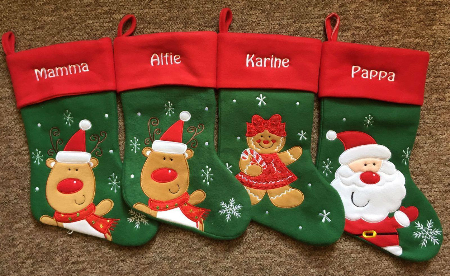 Luxury Personalised Christmas Stocking -  Embroidered or Printed - Santa